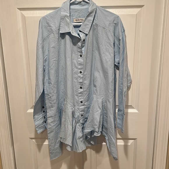 💗FREE PEOPLE We the Free Freya Poplin Tunic in Lake Life - Picture 5 of 8